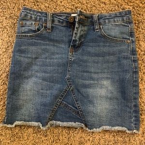 High Waisted Denim Mini Skirt